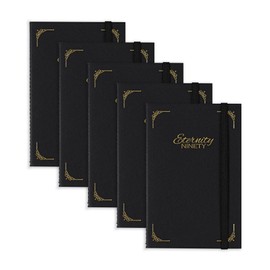 New York Central Eternity Ninety Flat Book- 5.5x8.5" Sketch Watercolor Journal, 5 Pack- Black Soft Paperback- Watercolor Sketchbook w/Elastic Band, 50 Total Sheets 100% Cotton, 90 lb Cold-Pressed