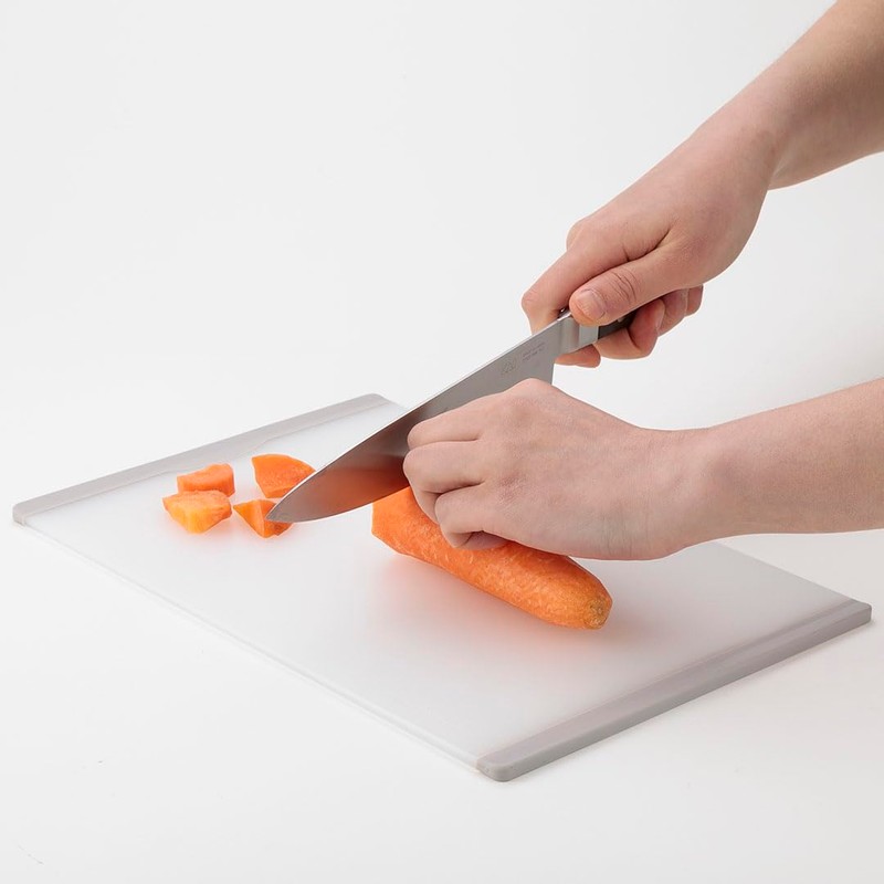 Keyuka Ledge Lightweight Cutting Board, Thin (Light Gray, Antibacterial), Cutting