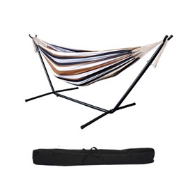 Hammock with Stand Zeyacaif Double Hammock 450 lb Capacity with Space Saving Steel Stand 2 Person Hammock Patio and Indoor Space Desert Moon 115inch x 42inch x 39inch Lx W x H
