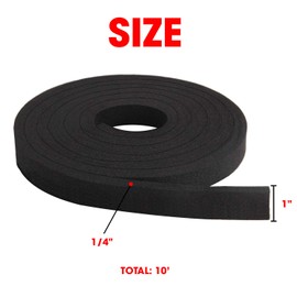 Neoprene Foam Strip Roll by Dualplex, 1" Wide x 10' Long x 1/4" Thick, Weather Seal High Density Stripping Non Adhesive – Weather Strip Roll Insulation Foam Strips - 10 Feet Long