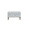 Linon Stephanie Cream and Light Blue Starfish Fully Upholstered Bench
