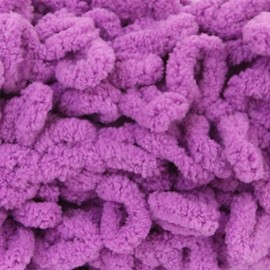 Franel Loop Yarn 100% Polyester Chenille Puffy Yarn, Craft Chunky Finger Knitting loopy yarn Soft and Light Material, Perfect for DIY Hand Woven Knitting Crafts Supplies (13 Purple, 2-Pack)