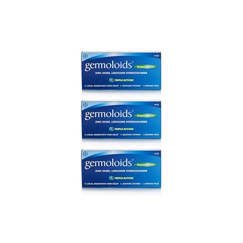 Germoloids Suppositories x 12 - Pack of 3