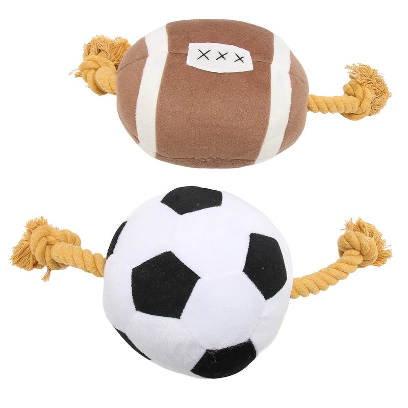 Football Dog Toy Outdoor Interactive Fun Cotton Rope Football Puppy