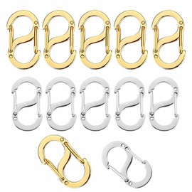 12 PCS Double Opening Lobster Clasps, Bracelet Clasps Replacement for Jewelry Making Necklace Clasp Necklace Shortener S Lock for DIY Jewelry Repairing (Silver/Golden)