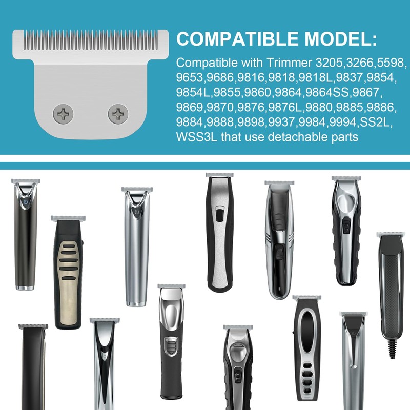 T-Blade Detachable Replacement blades Compatible with Wahl Trimmers 9864/9864SS/9686/9818A/9854L/9876L/9854 /WSS3L/SS2L