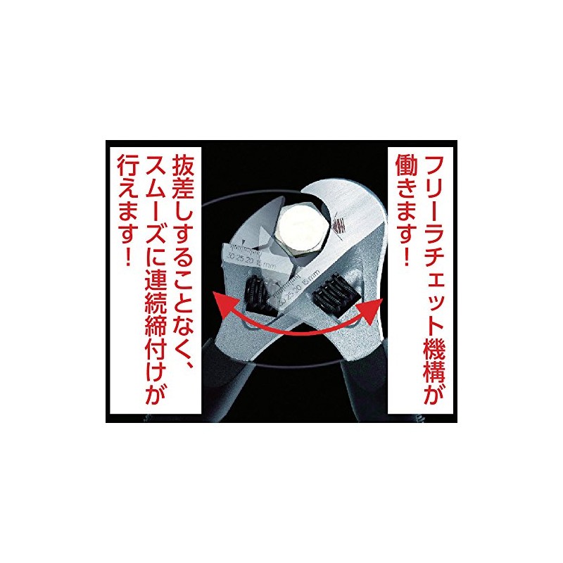 TRUSCO TRMK-250S Ratchet Monkey Wrench, Silver/Black, 1.2 inches (30 mm),