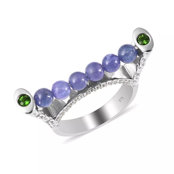 Unbranded 4.25ctw Tanzanite & Multi Gemstone Ring Rhodium Plated Size