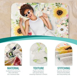 HYSEAS Lightweight Ultra-Thin Beach Towel, Oversized 78"X35" for Adult - Sand Free, Quick Dry, Perfect for Swimming, Beach, Yoga, Travel, Camping, Essential Beach Accessory & Vacation Gift, Sunflower