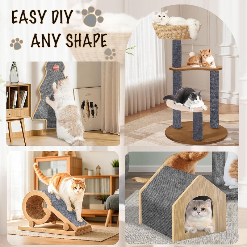 78.7"X15.8" Self-Adhesive Cat Scratching Mat - Durable Couch Protector from
