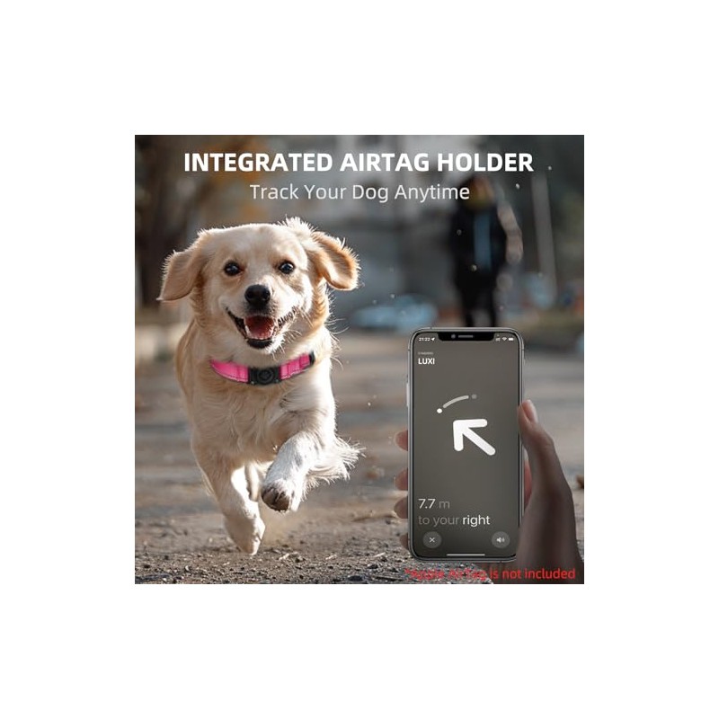 Collar para Perros Impermeable IP68 Mejorado con Soporte para AirTag