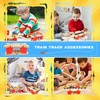 Hoarost 2 Pcs Wooden Train Track Expansion Packs 2-Level Overpass