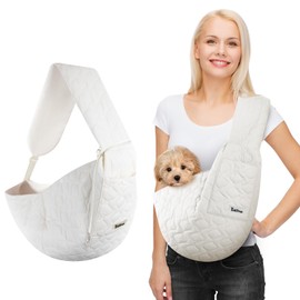 JourCraf Dog Sling for Small Dogs, Front Dog Sling Carrier, Padded Adjustable Pet Soft Carrier with Adjustable Shoulder Strap, Travel Safety Harness Machine Washable for Small Cats Puppy Outdoor