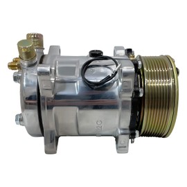 RYC New Universal AC Compressor and A/C Clutch E08S-N 12 V Replaces Sanden Style 508, 8-Groove 4711, 7492, 7890, 8103