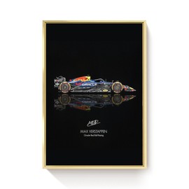 F1 Racing Car Posters, Masters Driver Printing - Sports Car Posters - Racing Art, Youth Room Decoration, Dormitory Decoration (Golden Frame 16x24)