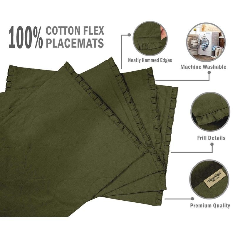 Vargottam Dark Olive Green Home Decor Cotton Flex Reversible Fabric