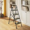 Urackify 4 Step Ladder, Heavy-Duty 800lb Capacity, Wide Anti-Slip Steps