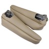 NLQR Replacement 2Pcs Seat Armrest Covers Microfiber Leather Ivory Tan