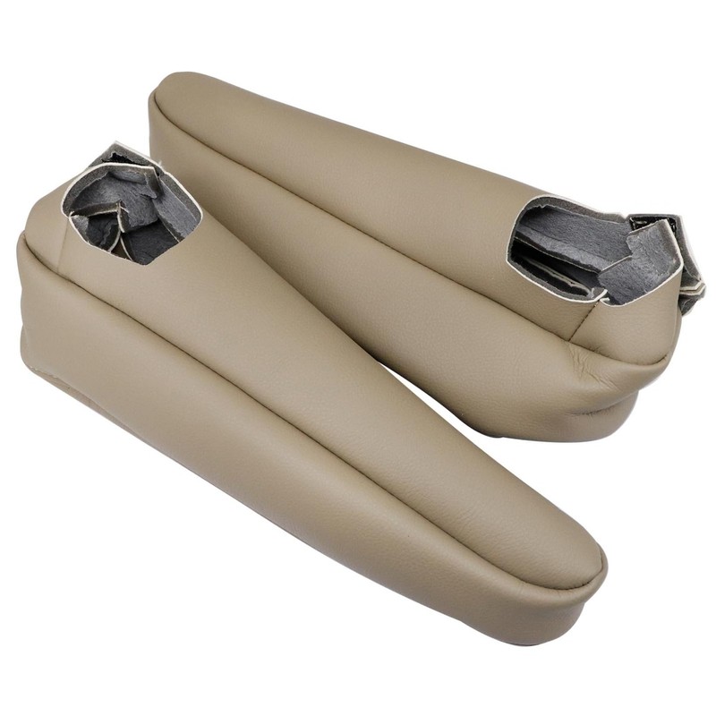 NLQR Replacement 2Pcs Seat Armrest Covers Microfiber Leather Ivory Tan