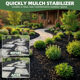 Shabebe Mulch Glue for Landscaping, 1 Gallon Concentrated Mulch Adhesive & Rock Binder, Covers Up to 2X More Area, Weather-Resistant Gravel Stabilizer for Garden Beds, Paths & Borders