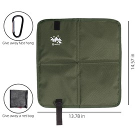 LynsaTac 2 Pack Waterproof Seat Cushion, Portable Folding Oxford Mat for Camping Hiking Fishing - Moisture Proof Picnic Pad with D Clip & Net Bag (Green, 2 PC)