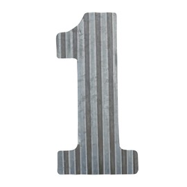COLLECTIVE HOME - 12" Metal Letter Wall Decor, Galvanized Steel Numbers, Rustic Hanging Decor Symbols, Corrugated Metal Decoration, House Number (1)