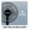 Hurricane Oscillating Pedestal Stand Fan, 12-Speed Cooling Unit, 16", Black