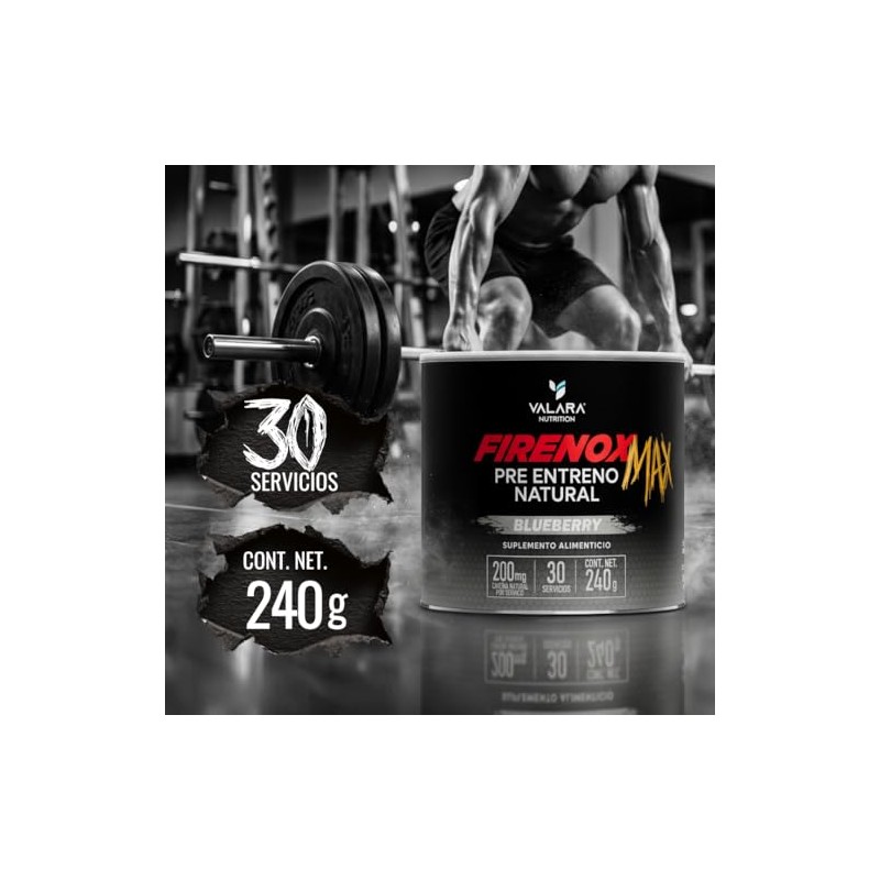 VALARA Firenox - Pre-Entreno en Polvo - Gym Entrenamiento -
