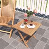 Yardgrace Teak Wood Square Patio Side Table, Folding Outdoor Side