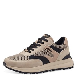 s.Oliver Women's Flat Trainers with Laces, Sporty, Black / beige