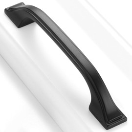 BEROSSA 10 Pack 3-3/4 Inch, Matte Black Drawer Pulls Black Kitchen Cabinet Handles, 8222 Footed Arch Black Hardware for Cabinets Drawers Bedroom Dresser Bathroom Vanity Cupboard