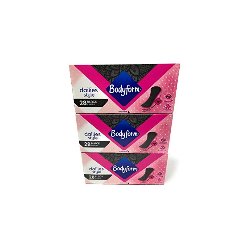 Bodyform Dailies Style x28 Black Pantyliners Multipack Bundle 3 Pack