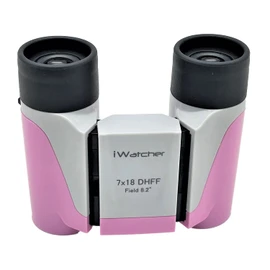 iWatch er 7x18DHFF Binoculars, No Need to Focus! Just Peep! Thinking Goods with Strap for Outdoor Bird Watching Concerts (Pink)