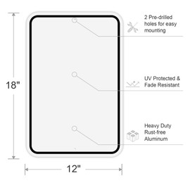 White Blank Metal Sign for Outdoor Indoor,18 x 12 Inches Rust Free Aluminum (Non-Reflective Aluminum with black border)