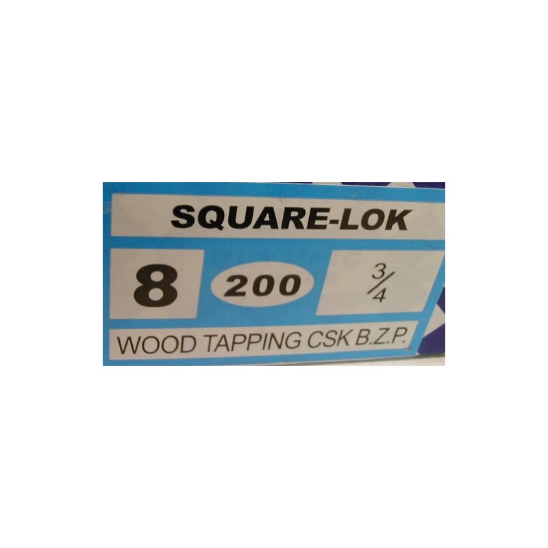 Box of 200 3/4" x 8 Square-Lok screws
