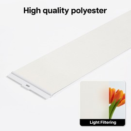 LazBlinds Vertical Blinds Replacement Slats - Light Filtering Fabric Slats for Sliding Doors & Windows, Easy-Cut Polyester, White Texture (82.5" x 3.5", 25 Pcs)