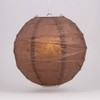 PaperLanternStore.com 20 Inch Brown Round Paper Lantern, Crisscross Ribbing, Hanging