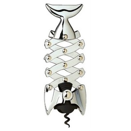 Franmara 3021-BX Pisces Fish Chrome Plated Multi-Lever Corkscrew with Nonstick Spiral