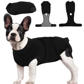 Kuoser Dog Bodysuit After Op, Dog Bodysuit After Castration Male , Dog Body After Surgery Surgery Body Dog Castration , Anti-Wound Licking Body for Dogs After Surgery Dark S