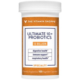 The Vitamin Shoppe Ultimate 10+ Probiotics 13 Billion CFU - 10 Probiotic Strains for Digestive Health, Immune & Gut Support (100 Vegetable Capsule)
