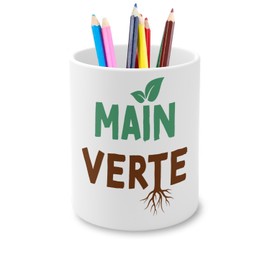 Fabulous Stifteköcher aus Keramik – grüne Hand Baum Pflanzen Topf Garten – 325 ml