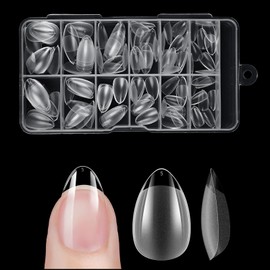 Extra Kurz Mandel Nagelspitzen, Venares 120 Stück Full Cover Nail Tips Almond für Gelnägel, 12 Größen Mandel Nageltips Soft Gel Press on Nails Kurz XXS