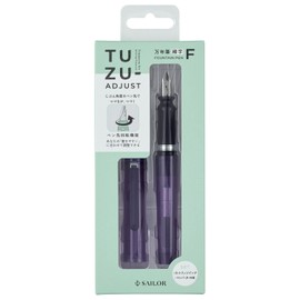 Sailor Fountain Pen, TUZU ADJUST Fountain Pen, Beginner, Everyday Use, Self Packaging, Clear Violet, Fine Point, 12-0541-250