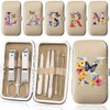 No Brand 8-Piece Set PU khaki Manicure Tool Set Stainless