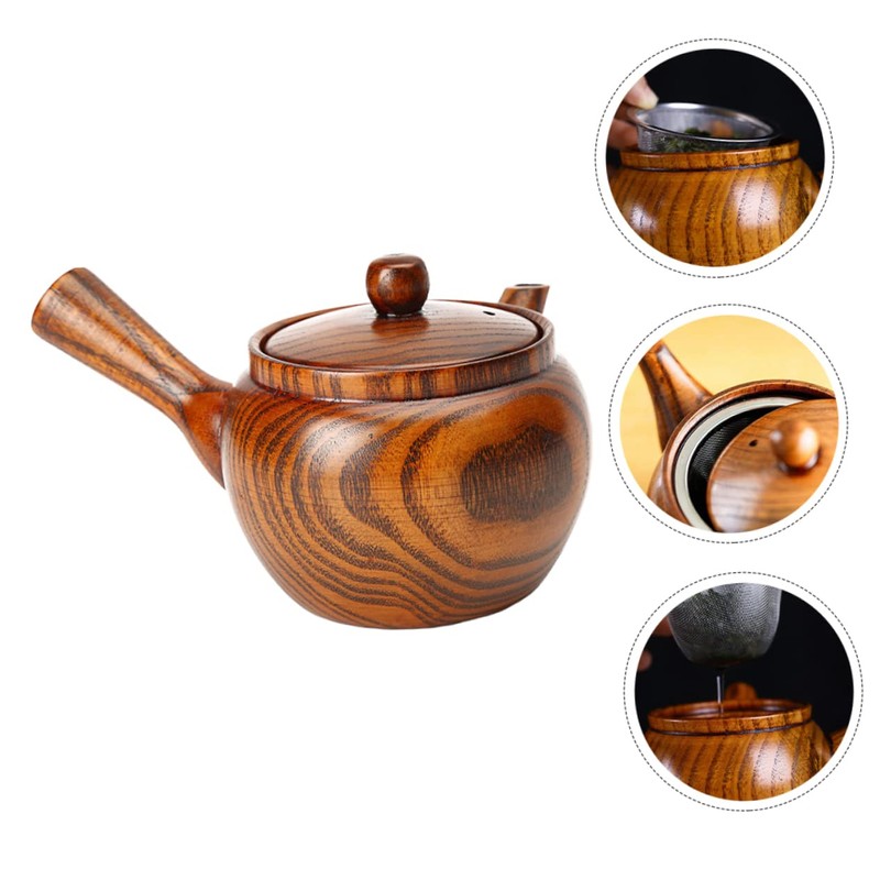 Ciieeo Heat Resistant Wooden Teapot for Home Use Ergonomic Design