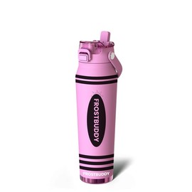 Bottle Buddy | Dual Function lid Water Bottle | Stainless Steel | Double Wall Insulated:_Buddy Of The Week - Pink Crayon_32