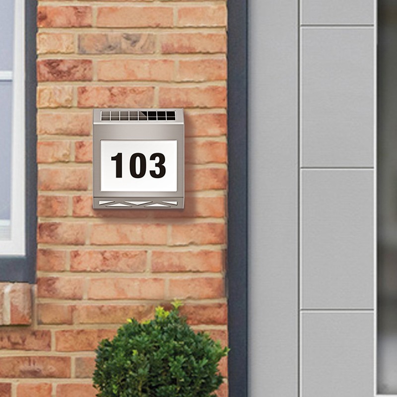 Solar Light House Sign LED Waterproof Wall Mounted Solar Address