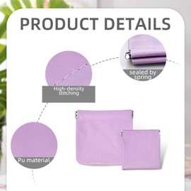 Pack of 2 Headphone Carrying Case, PU Leather Case, Storage Bag, Portable Waterproof Earphone Protective Bag, Universal Headphone Protective Bag for Headphones, Keys, USB Sticks, Jewellery (Purple)