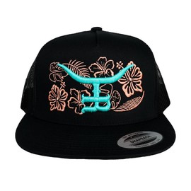 Tropical Rancher - Flatbill Trucker Snapback - Color: White