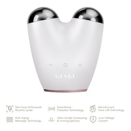 GESKE SmartAppGuided™ MicroCurrent Face-Lifter 6 in 1 Facial Lifting Face & Jawline Trainer Face Tightening Anti Ageing Device Microcurrent Against Wrinkles Double Chin Remover